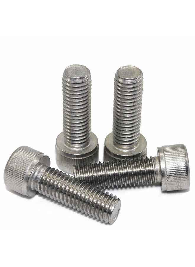 Fullerkreg M6 Socket Head Cap Screws, Allen Socket Drive, Din 912, AISI 304 Stainless Steel (18-8), Full Thread, Bright Finish, Machine Thread M6 X 20mm Silver - Image 2