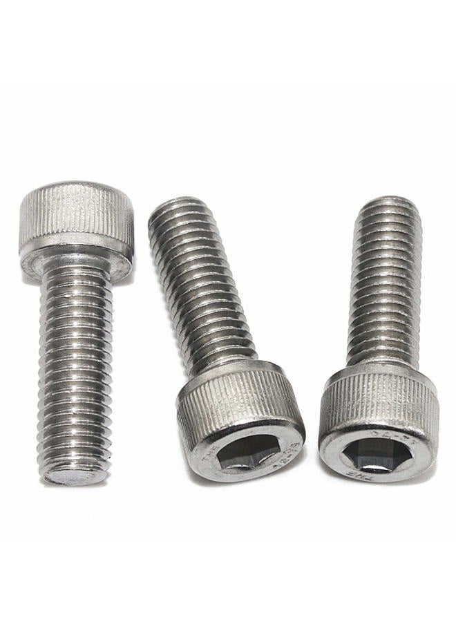 Fullerkreg M6 Socket Head Cap Screws, Allen Socket Drive, Din 912, AISI 304 Stainless Steel (18-8), Full Thread, Bright Finish, Machine Thread M6 X 20mm Silver - Image 3