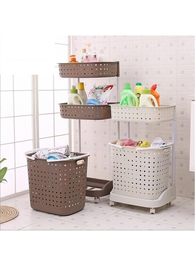 DubaiGallery Mobile Laundry Basket Rack – 3-Tier Detachable Storage Cart for Bathroom, Laundry Room, or Closet - Image 5