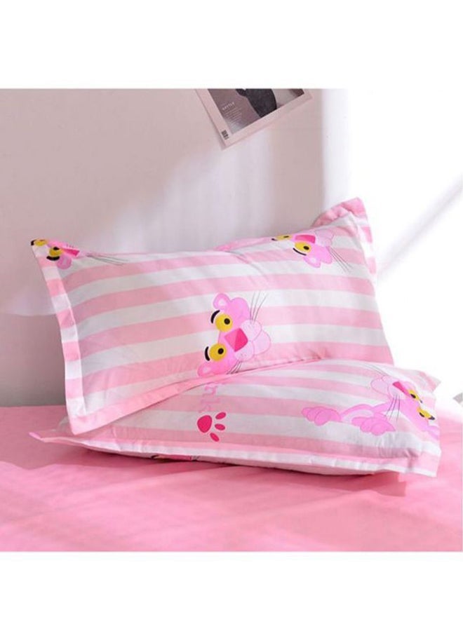 NIBEMINENT 3-Piece Cartoon Printed Bedding Set combination Pink/White/Yellow Pillow Case 48x74 cm, Bed Sheet 160x220 Quilt Cover 150x200cm - Image 3