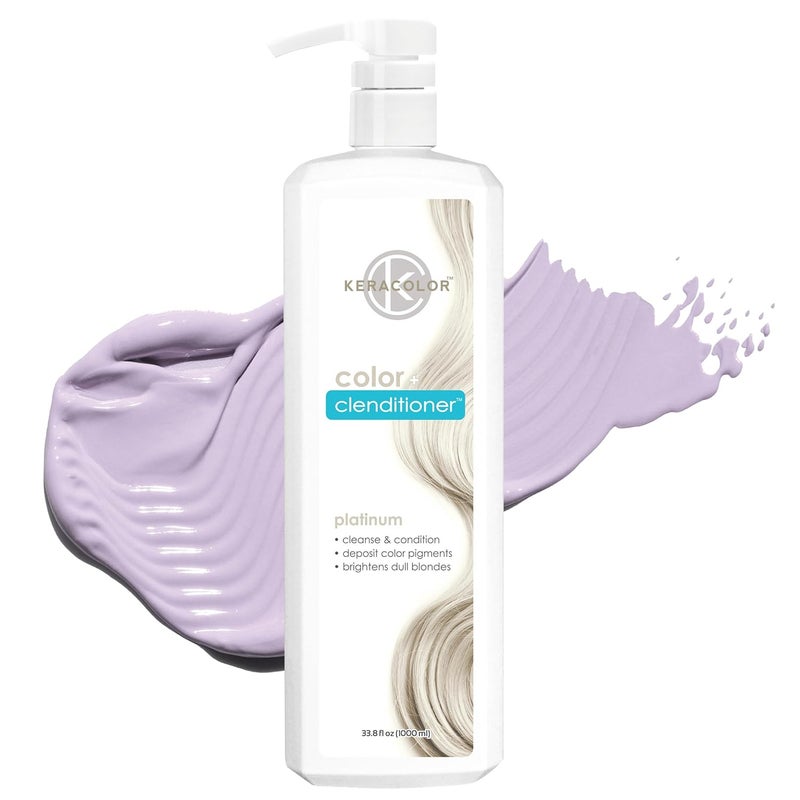 KERACOLOR Keracolor Color + Clenditioner 3-in-1 Color-Depositing Conditioner, Gentle Cleansing Conditioner Infusing Semi-Permanent Hair Color, 9 Shades, 33.8 Fl Oz