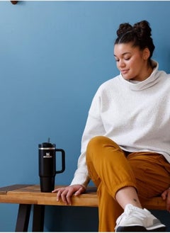 Stanley Quencher H2.0 FlowState Vacuum Insulated Tumbler – 40oz Black Stainless Steel Travel Mug with Leakproof Lid & Straw – Double-Walled Insulation Keeps Drinks Hot for 7 Hours & Cold for 24 Hours – Durable, Portable & Stylish