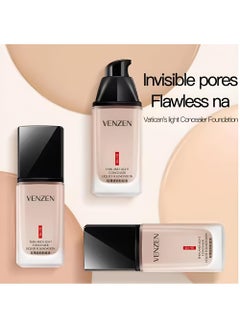 VEZE Hd Foundation - Long-Lasting Ivory White Formula For Evening Events With Flawless Coverage And Radiant Finish  - Image 3