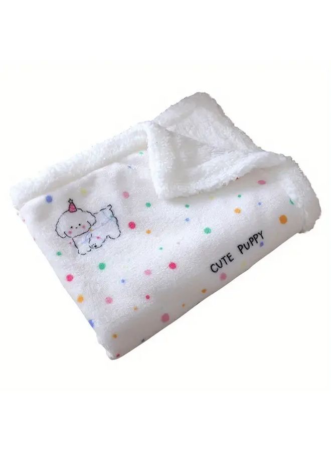 1pc Double Layer Thickened Pet Blanket Black And White Spots Soft Fluffy Cat Blanket With Cute Cartoon Print Warm Cozy For Indoor Cats Ideal Winter Bedding For Small To Medium Pets Plush Material Size 15.75 23.62 Inch - Image 5