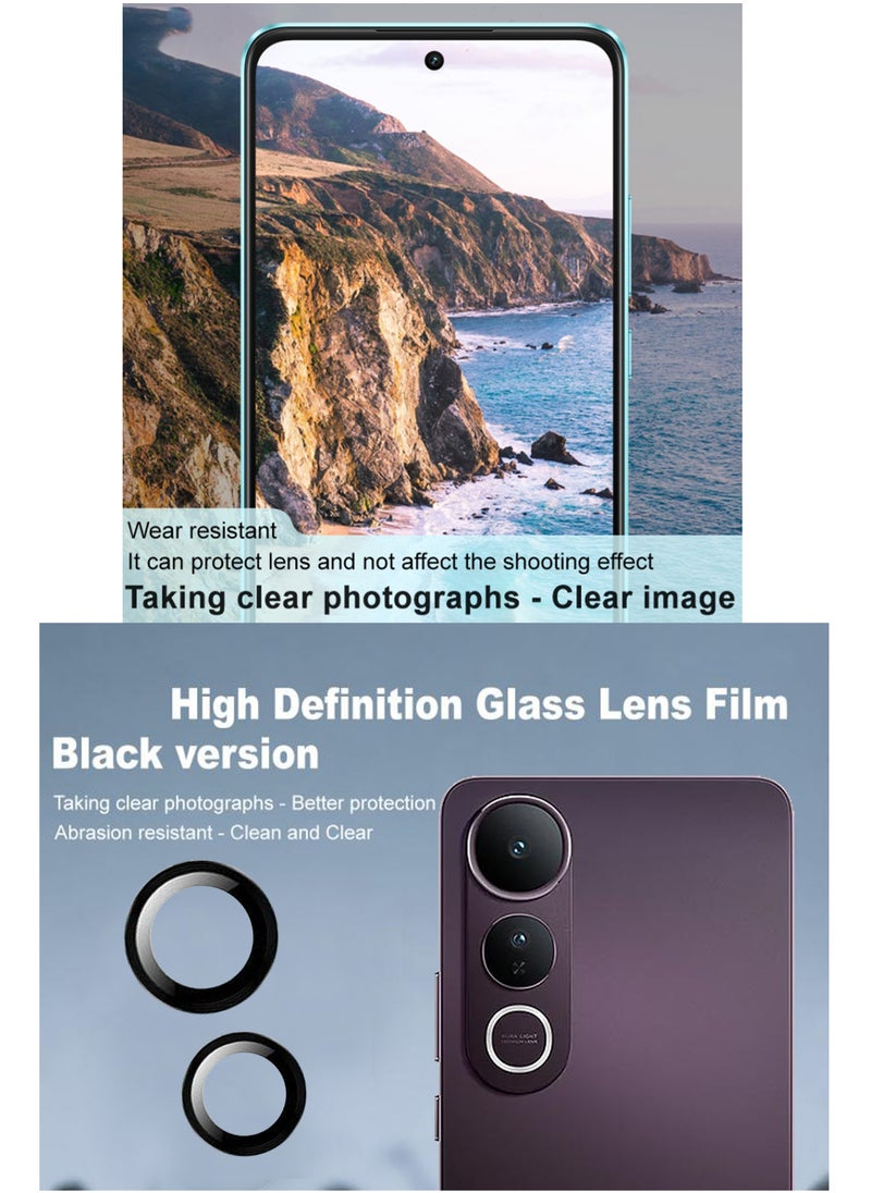 Generic - For Vivo V50 Lite 5G Back Camera Lens Glass Protector / Lens Shield / Scratch-Resistant Camera Glass Protector - Black - Image 1