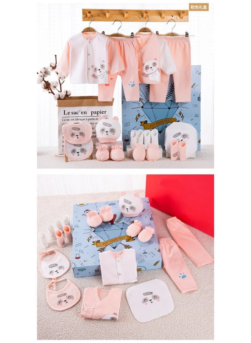 MIXDE 18PCS Newborn Baby Gifts Set, Newborns Layette Gift for Girl Boys, Infant Essential Clothes Accessories, Premium Cotton Babies' Pant and Top Sets, with Beautifully Packaged Boxes and Prints - Image 2