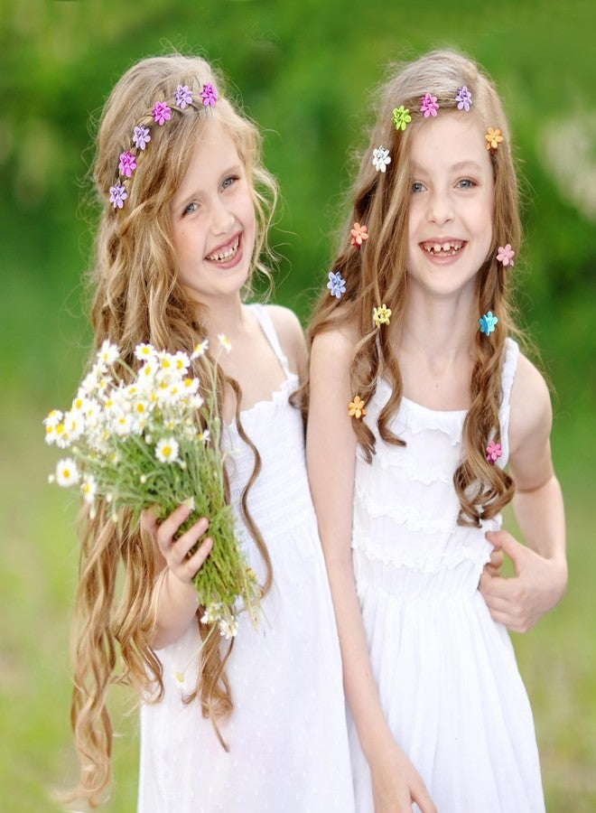 CHIROGRAPHY مجموعة مشابك شعر صغيرة على شكل زهور من CHIROGRAPHY، 100 قطعة، للنساء والفتيات | إكسسوارات شعر صغيرة غير لامعة | مشابك صغيرة، دبابيس شعر لطيفة، مشابك صغيرة مانعة للانزلاق (ملونة) - Image 5