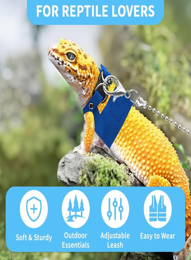 VOXGET 3 Pack Bearded Dragon Leash and Harness Set for Small Animals, 6.5FT Leash with 3 Sizes Adjustable Harness for Lizard Walking Adventure, Soft Vest Clothes for Squirrel Reptile Lovers -Blue - Image 5