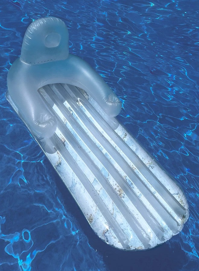 GALVANOX Pool Float for Adults, Galvanox Inflatable Lounge Chair Recliner for Swimming/Tanning - Blue Marble - Image 3