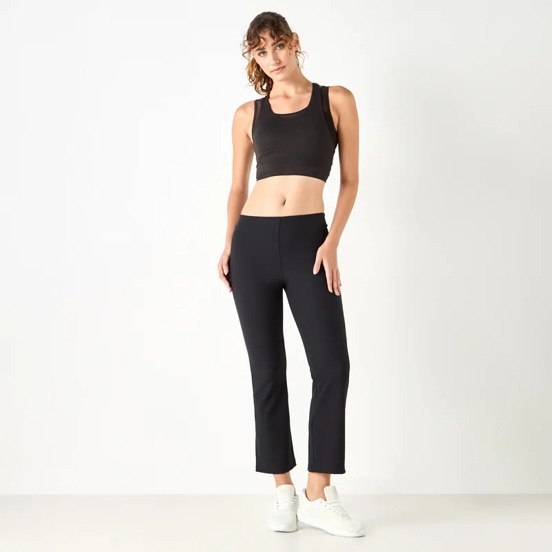 ADOT by Splash Ribbed Leggings with Elasticated Waistband