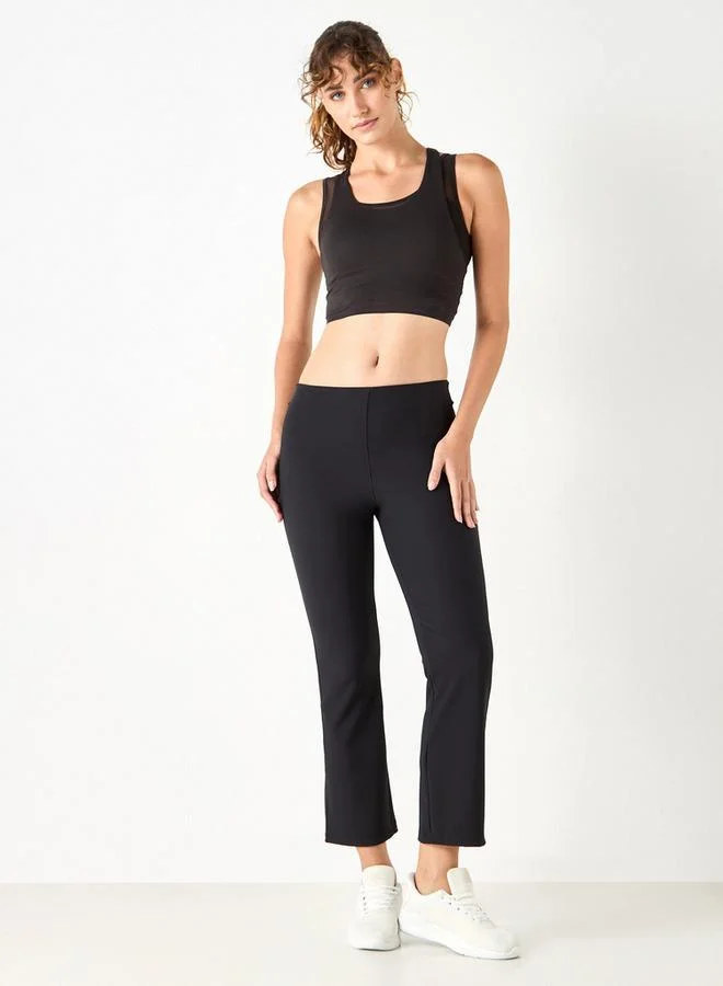 ADOT by Splash Ribbed Leggings with Elasticated Waistband