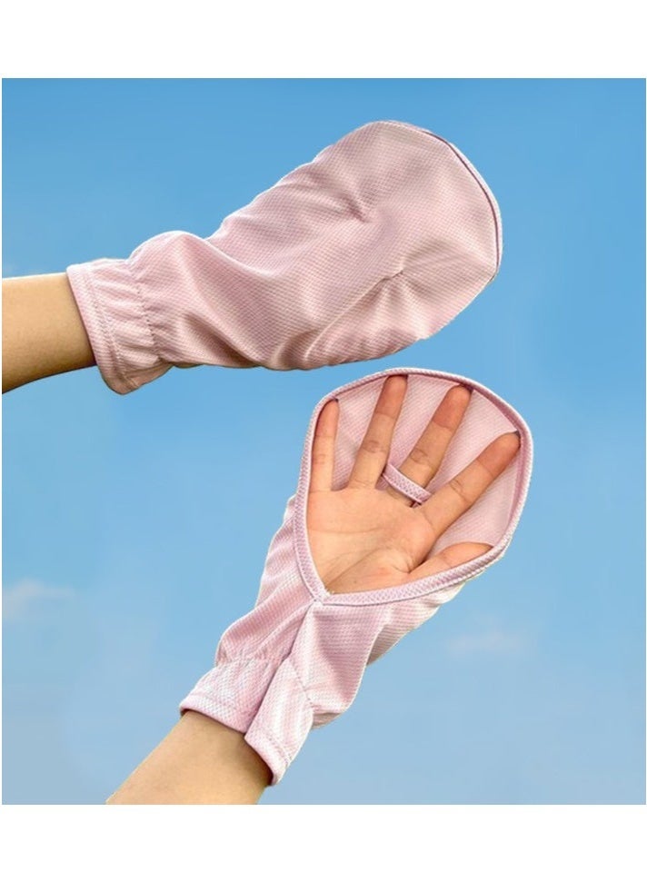 2 Pairs Hand Sun Protection Gloves, Drape Sunshade Cover UV Protector Breathable Cooling Fingerless for Women Men Driving Fishing Riding Hiking Canoeing Rowing Outdoor - Image 4