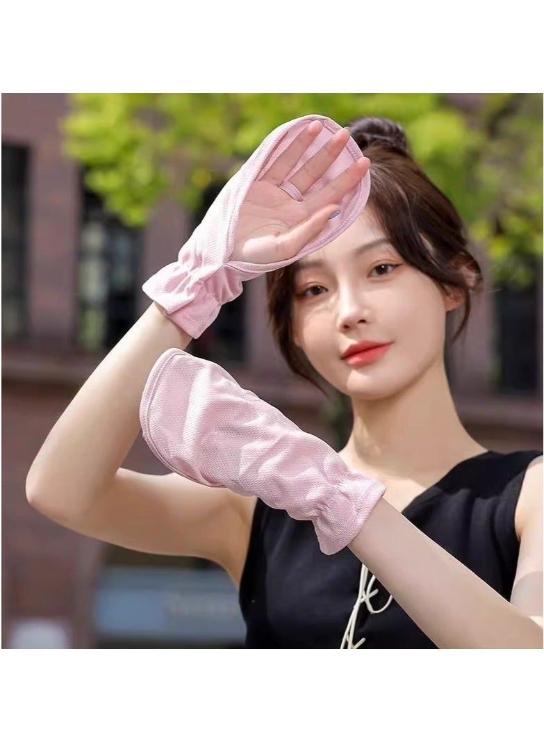 2 Pairs Hand Sun Protection Gloves, Drape Sunshade Cover UV Protector Breathable Cooling Fingerless for Women Men Driving Fishing Riding Hiking Canoeing Rowing Outdoor - Image 2