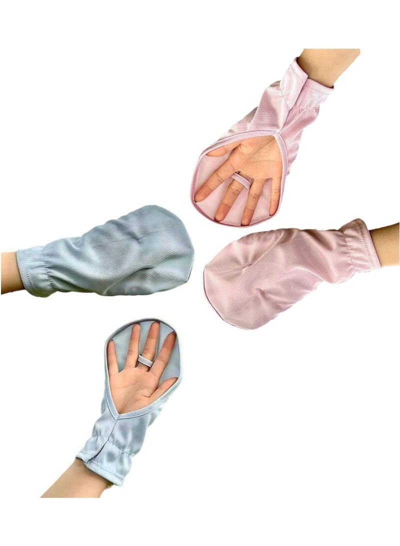 2 Pairs Hand Sun Protection Gloves, Drape Sunshade Cover UV Protector Breathable Cooling Fingerless for Women Men Driving Fishing Riding Hiking Canoeing Rowing Outdoor - Image 1