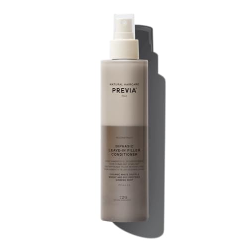 PREVIA Hydrating Biphasic Leave-In Conditioner Spray | Moisturizing & Anti-Frizz Reconstructive Treatment with White Truffle | Detangle & Repair Dry Damaged Hair | Vanilla & Bergamot Scent | 6.7 oz - Image 1