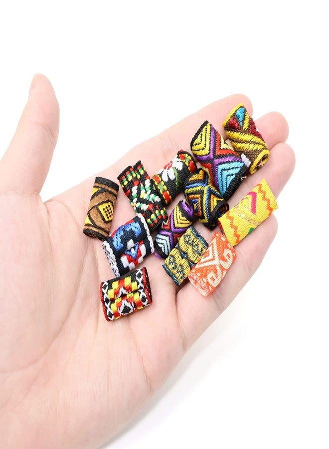 Honbay 24PCS Fabric Dreadlock Beads Colorful Cloth Dreadlock Bead Tubes Fashion Hair Braiding Accessories for Women Men Hair Decoration (12 Style) - Image 4