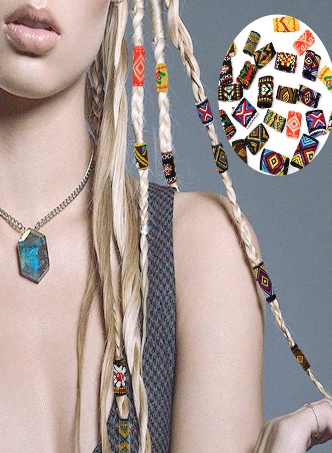 Honbay 24PCS Fabric Dreadlock Beads Colorful Cloth Dreadlock Bead Tubes Fashion Hair Braiding Accessories for Women Men Hair Decoration (12 Style) - Image 5