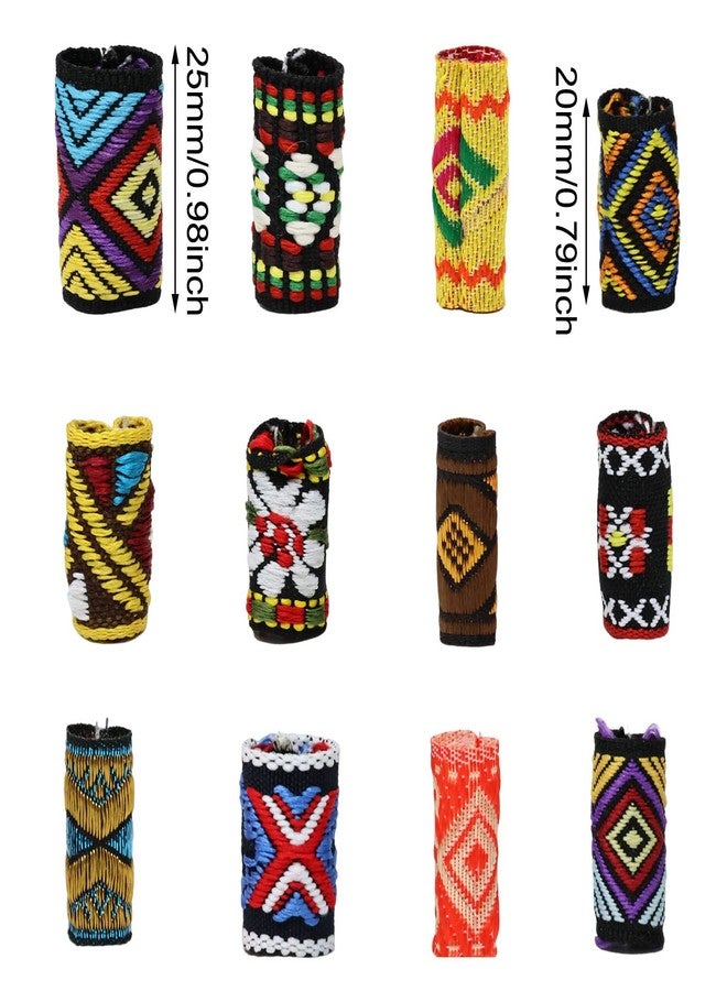 Honbay 24PCS Fabric Dreadlock Beads Colorful Cloth Dreadlock Bead Tubes Fashion Hair Braiding Accessories for Women Men Hair Decoration (12 Style) - Image 3