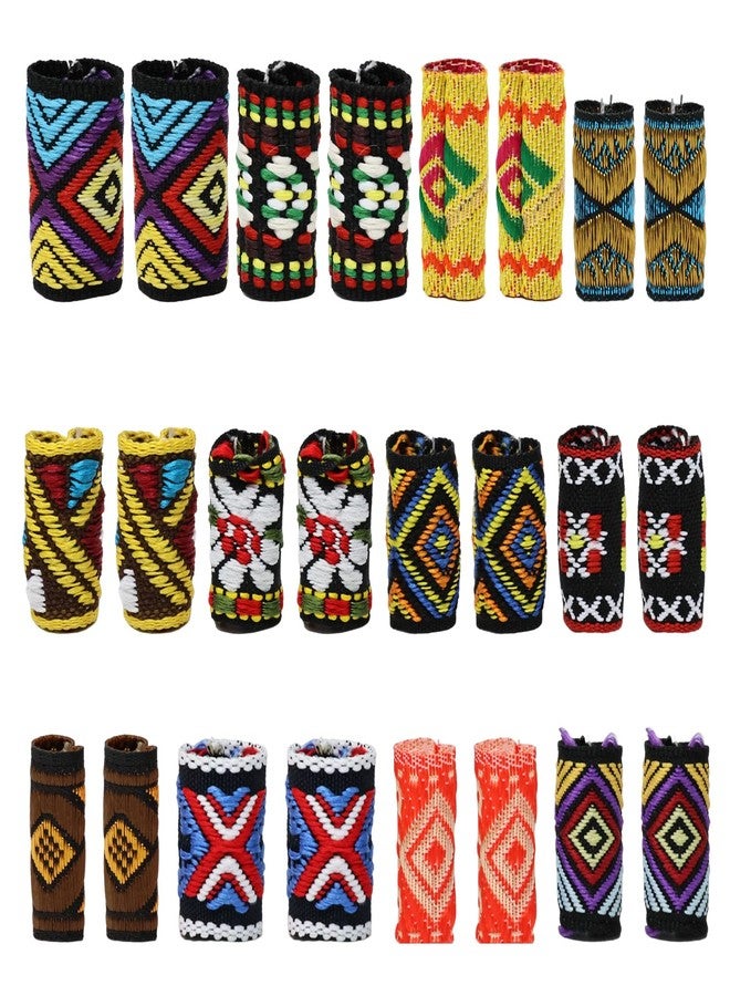 Honbay 24PCS Fabric Dreadlock Beads Colorful Cloth Dreadlock Bead Tubes Fashion Hair Braiding Accessories for Women Men Hair Decoration (12 Style) - Image 1