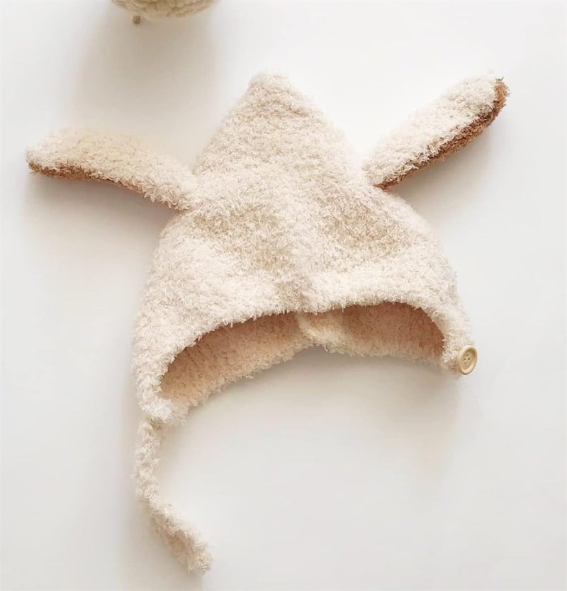 Luckam Baby Beanie Earflaps Hat, Lamb Wool Baby Winter Hat Earflaps Fleece Hats, Toddlers Warm Beanie Skull Cap for Kids Boys Girls 9M-3Yrs - Image 5