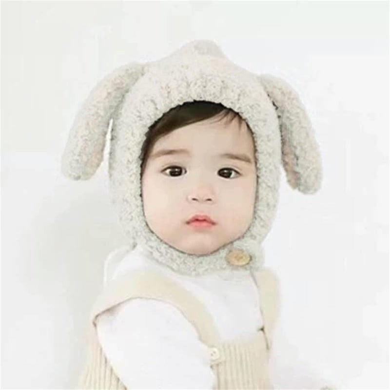 Luckam Baby Beanie Earflaps Hat, Lamb Wool Baby Winter Hat Earflaps Fleece Hats, Toddlers Warm Beanie Skull Cap for Kids Boys Girls 9M-3Yrs - Image 3