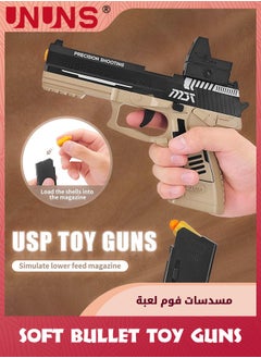 UNUNS Soft Bullets Toy Gun,Automatic Reloading Rebound And Shell Ejecting Gun,Soft Foam Blaster  Pistol Shooting Games,Education Model Toys,Ideal Gift For 8+ Kids Boys Girls Teens Adults,Sand Black  - Image 3