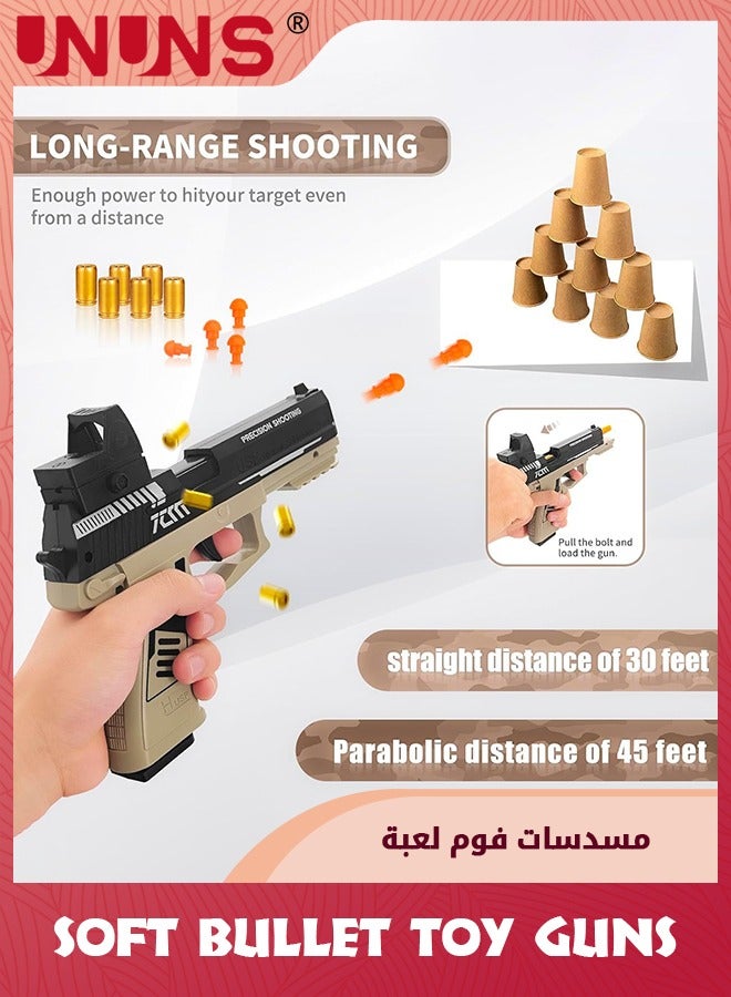 UNUNS Soft Bullets Toy Gun,Automatic Reloading Rebound And Shell Ejecting Gun,Soft Foam Blaster  Pistol Shooting Games,Education Model Toys,Ideal Gift For 8+ Kids Boys Girls Teens Adults,Sand Black - Image 5