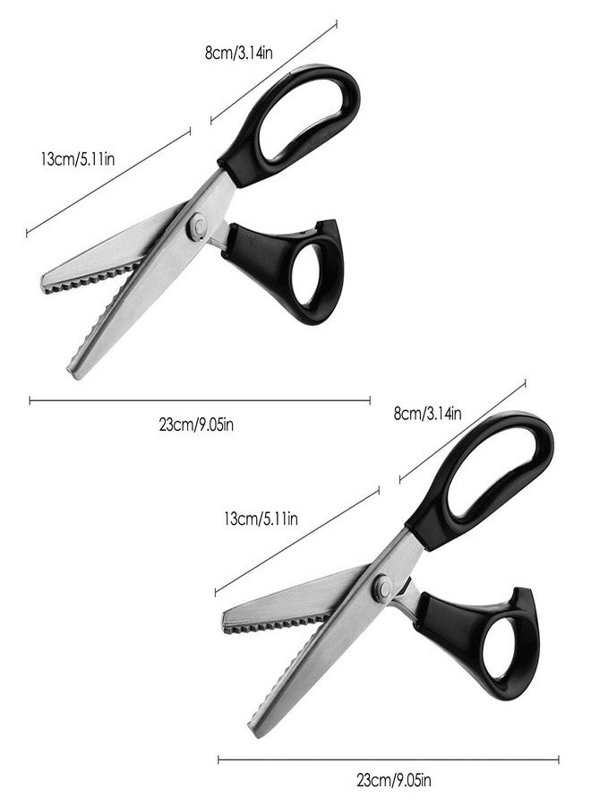 DaKuan 2 Models Pinking Shears for Crafting and Paper Cutting, Zig Zag Scissors for Fabric and Leather (5 mm Triangular and Rounded Teeth) - Image 3