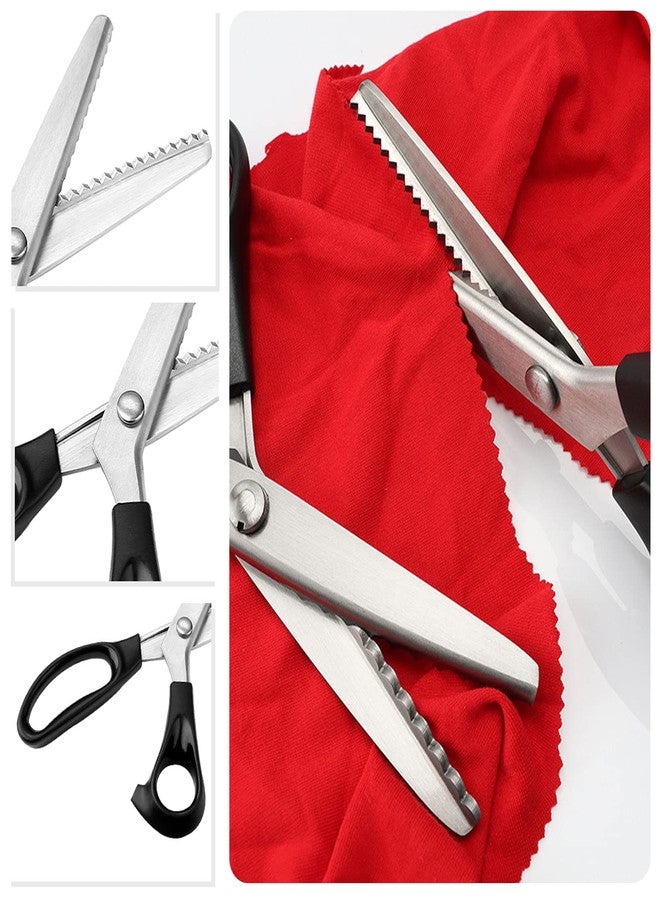 DaKuan 2 Models Pinking Shears for Crafting and Paper Cutting, Zig Zag Scissors for Fabric and Leather (5 mm Triangular and Rounded Teeth) - Image 4