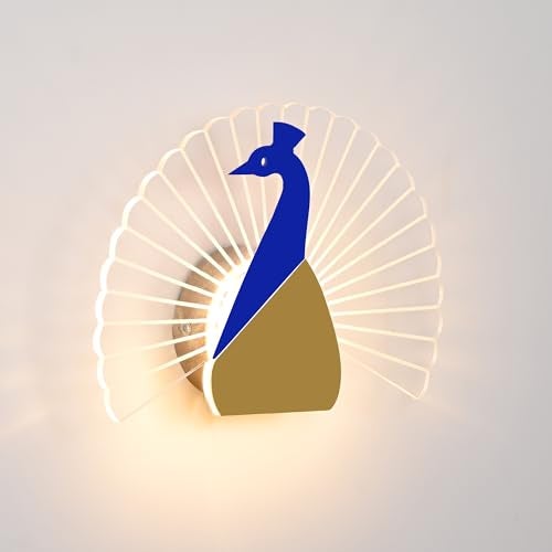 Groeien Pack of 2 | 15watt LED Sconce Peacock Shape Modern Transparent Indoor Home Acrylic Wall Lamp for Bedroom, Livingroom, Indoor- Warm White (Peacock) - Image 2