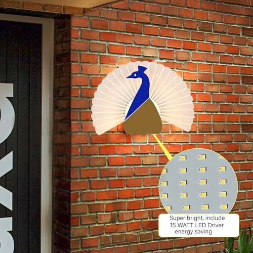 Groeien Pack of 2 | 15watt LED Sconce Peacock Shape Modern Transparent Indoor Home Acrylic Wall Lamp for Bedroom, Livingroom, Indoor- Warm White (Peacock) - Image 5