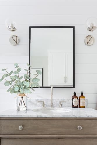 Piklado Fake Eucalyptus Stems in Vase with Faux WaterArtificial Plants Eucalyptus Leaves for Shelf Desk Bathroom Farmhouse Room Coffee Table Faux Greenery Plants Decorations Green - Image 3