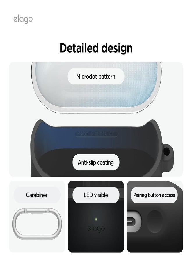 elago Compatible with Samsung Galaxy Buds 3 Pro & 3 & 3 FE Case, Duo Case with Carabiner, Premium Silicone + TPU Cover, Wireless Charging, Headphone Accessories, for Men, for Women (Black) - Image 5