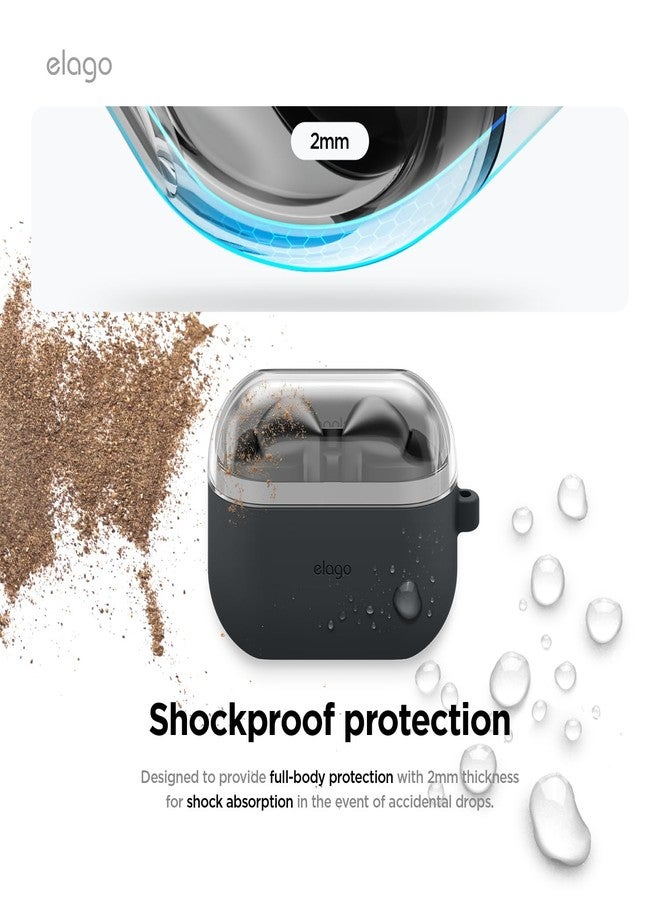 elago Compatible with Samsung Galaxy Buds 3 Pro & 3 & 3 FE Case, Duo Case with Carabiner, Premium Silicone + TPU Cover, Wireless Charging, Headphone Accessories, for Men, for Women (Black) - Image 4