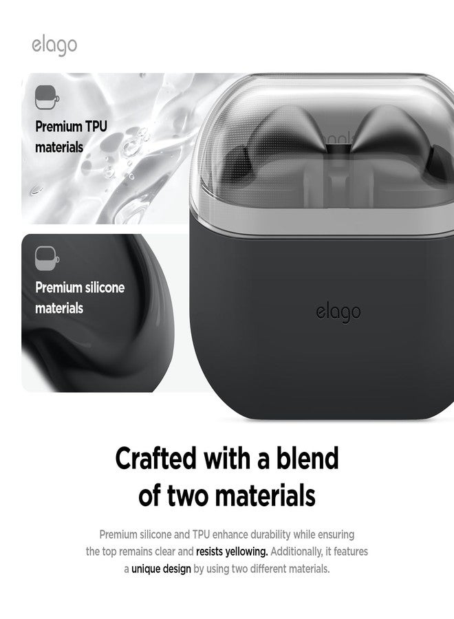 elago Compatible with Samsung Galaxy Buds 3 Pro & 3 & 3 FE Case, Duo Case with Carabiner, Premium Silicone + TPU Cover, Wireless Charging, Headphone Accessories, for Men, for Women (Black) - Image 3