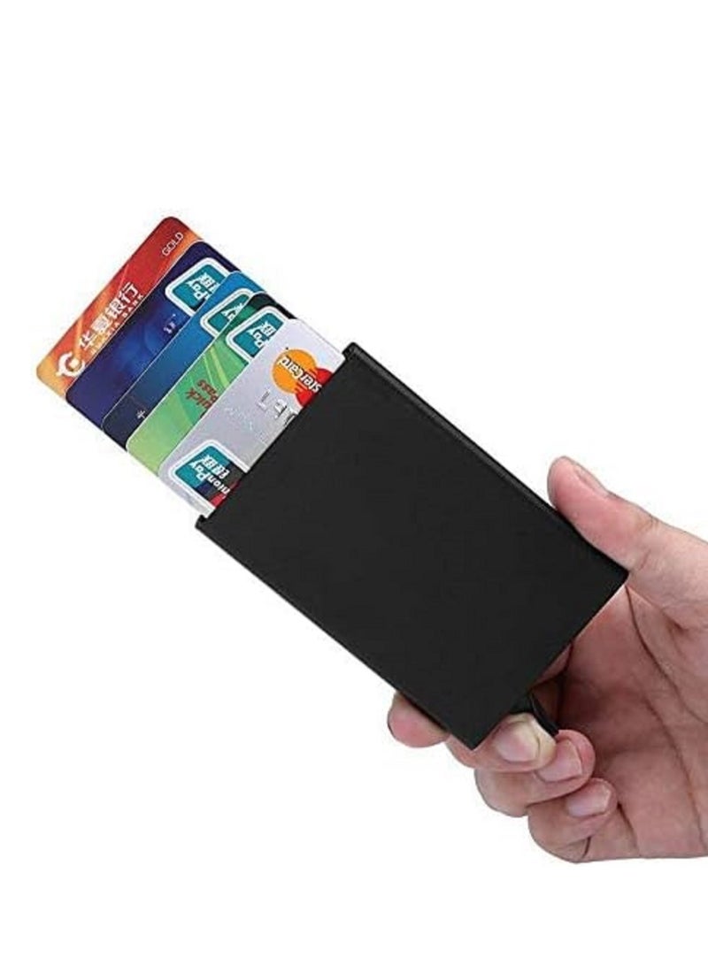 Credit Card Holder Wallet With Rfid Protection, One Click 6 Cards Slide Out Multicolour - Image 1