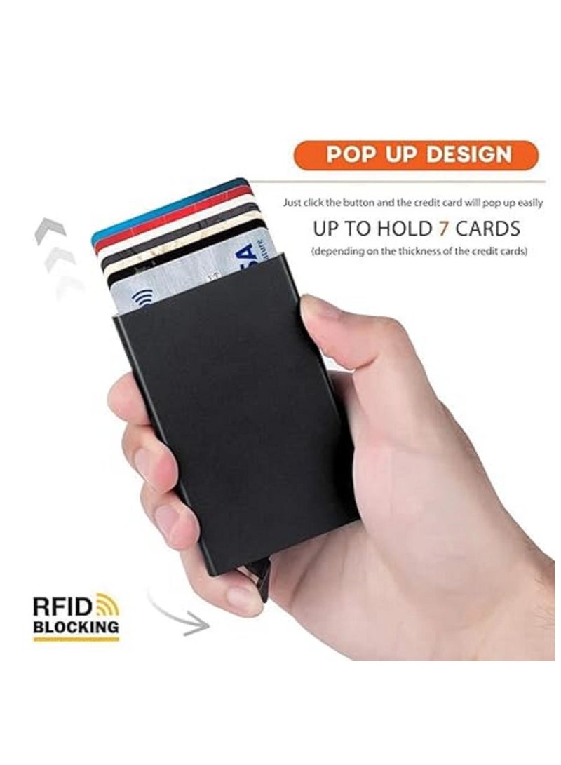 زوبا حافظة كروت معدنية نحيفة – محفظة بطاقات RFID من الألومنيوم للرجال والنساء - Image 1