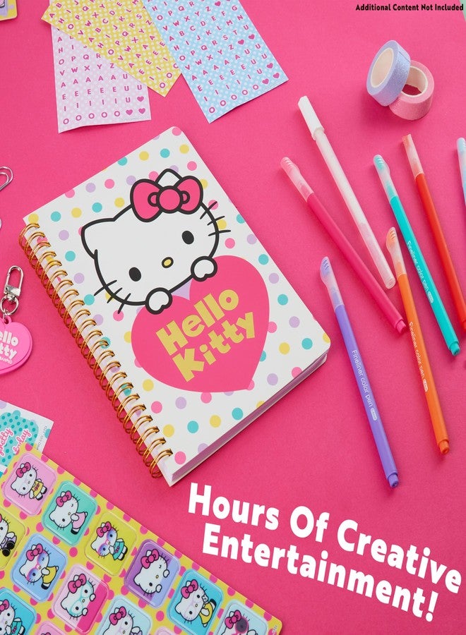 Hello Kitty مجموعة دفتر يوميات هالو كيتي DIY للفتيات المراهقات كاواي A5 دفتر ملاحظات حلزوني مشابك شعر سلسلة مفاتيح علامة مرجعية ملصقات أشياء لطيفة هدايا أنمي للفتيات - Image 5