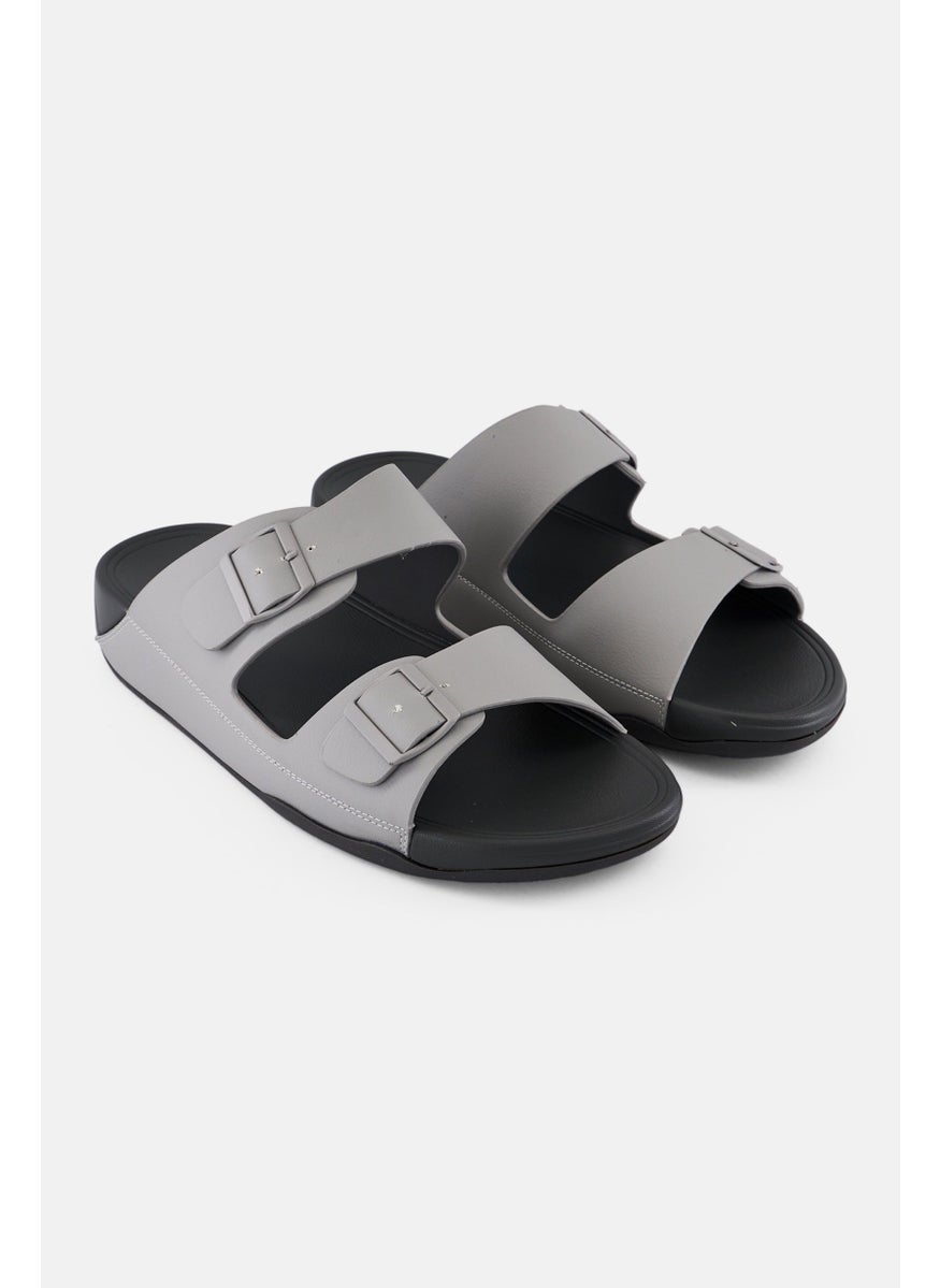 English Laundry Men 2 Strap Slip On Arabic Sandals, Light Grey  - Image 1