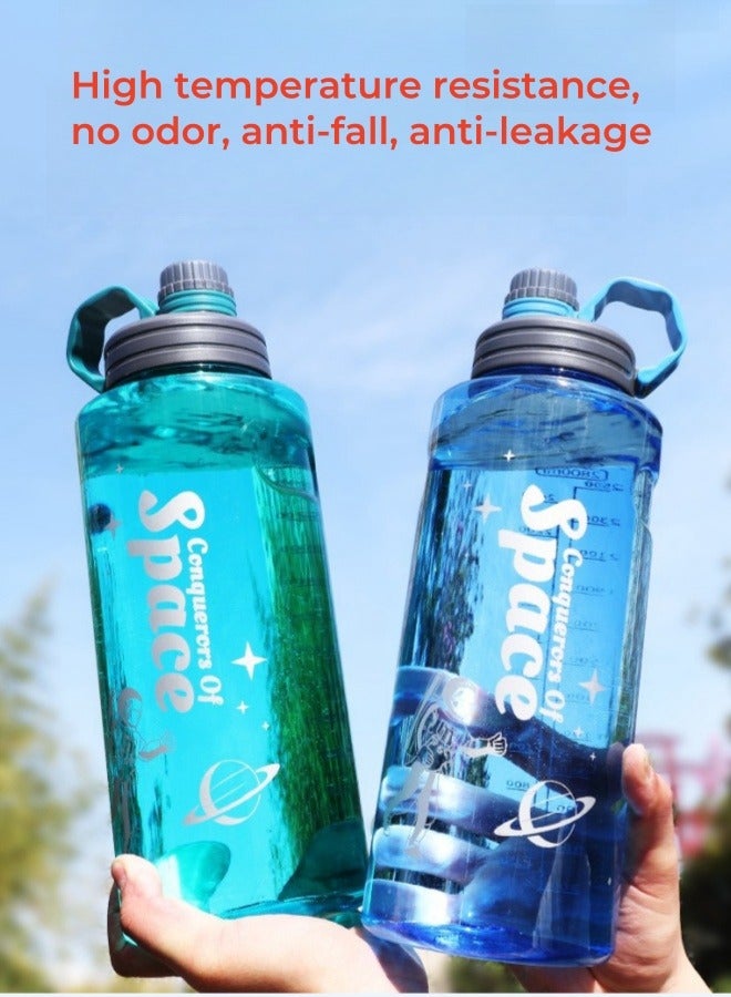 Space Outdoor Multifunctional Large Capacity Water Bottle Sports Water Bottle with Filter Blue 3000ML - Image 2