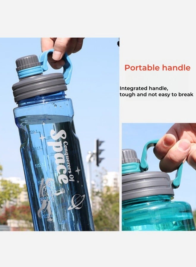 Space Outdoor Multifunctional Large Capacity Water Bottle Sports Water Bottle with Filter Blue 3000ML - Image 5