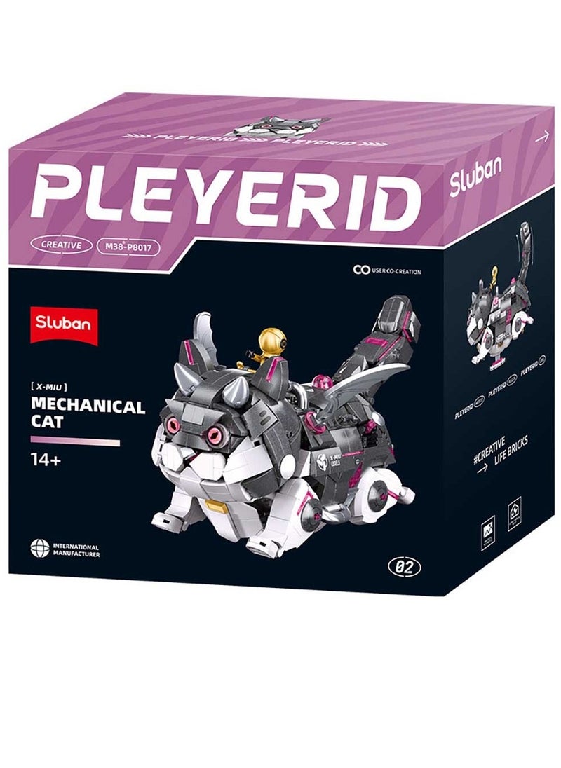 Sluban Sluban - Pleyerid X-Miu Grey Mechanical Cat 929 Pieces - M38-P8017  - Image 1