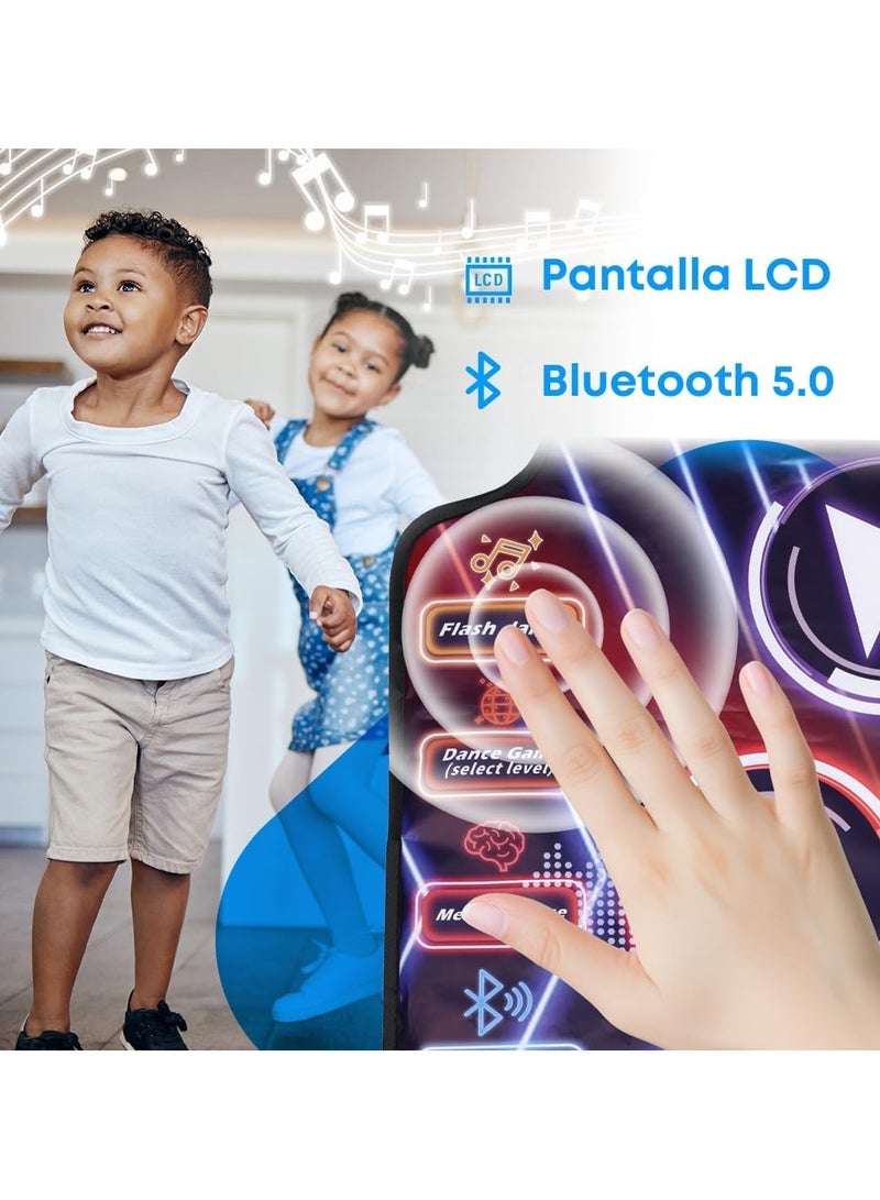 Kannzz Dance Mat Children + 5 Years and Adults with Bluetooth 5.0 - Toy Music Mat 7 Play Modes, Birthday, Non-Slip Base and Speaker Adjustable Volume (100 x 89 cm) - Image 5