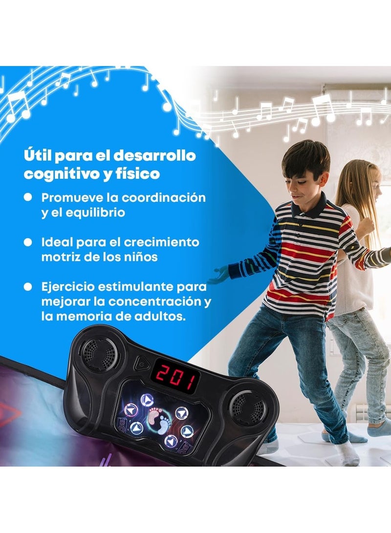 Kannzz Dance Mat Children + 5 Years and Adults with Bluetooth 5.0 - Toy Music Mat 7 Play Modes, Birthday, Non-Slip Base and Speaker Adjustable Volume (100 x 89 cm) - Image 4