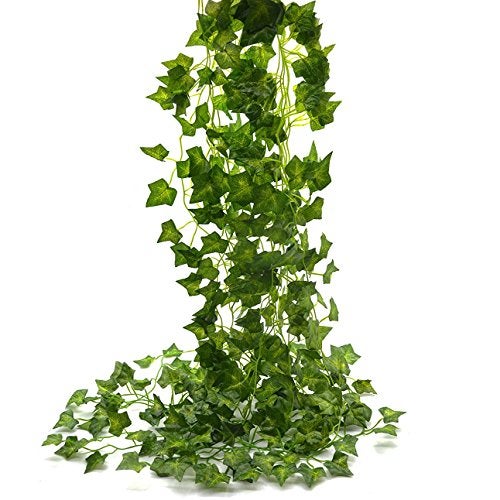 Beebel Ivy Garland 85Ft 12 Strands Artificial Fake Ivy Leaves Greenery Leaves Hanging Vines Plant Leaves Garland Home Garden Poison Ivy Costume - Image 1