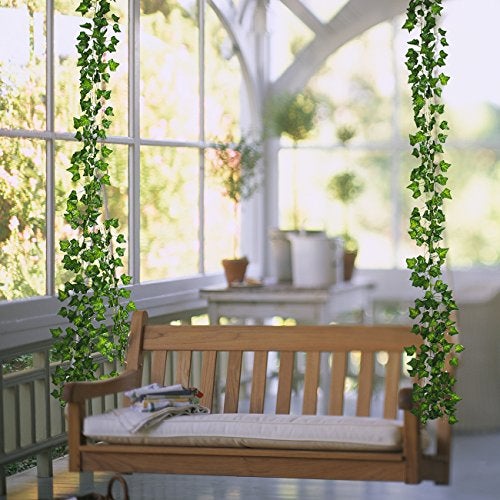 Beebel Ivy Garland 85Ft 12 Strands Artificial Fake Ivy Leaves Greenery Leaves Hanging Vines Plant Leaves Garland Home Garden Poison Ivy Costume - Image 4