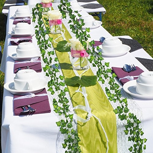 Beebel Ivy Garland 85Ft 12 Strands Artificial Fake Ivy Leaves Greenery Leaves Hanging Vines Plant Leaves Garland Home Garden Poison Ivy Costume - Image 3