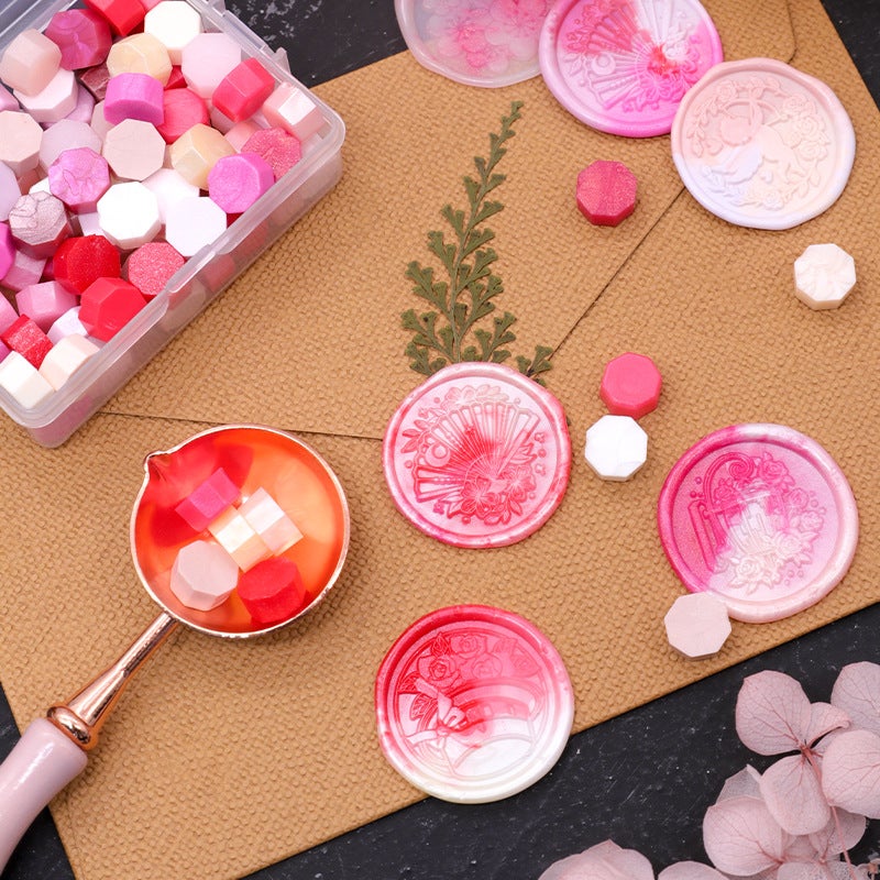Fire Paint Seal Wax Grain Mixed Color Sealing Wax Seal Envelope Invitation Card Wedding Sticker Gift Box Octagonal Fire Paint Wax Grain - Image 4