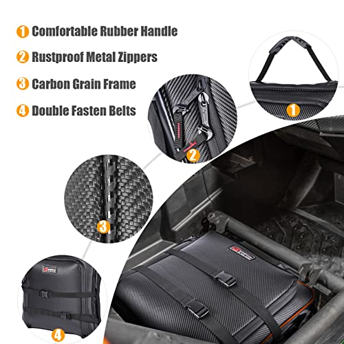 Hutexico Storage Bag for Maverick X3 1680D UTV X3 Under Seat Bag Accessories Underseat Gear Bag for CanAm Maverick X3 20172023 Easy to Carry Waterproof Tool Bag with Mounting Strap Red - Image 3