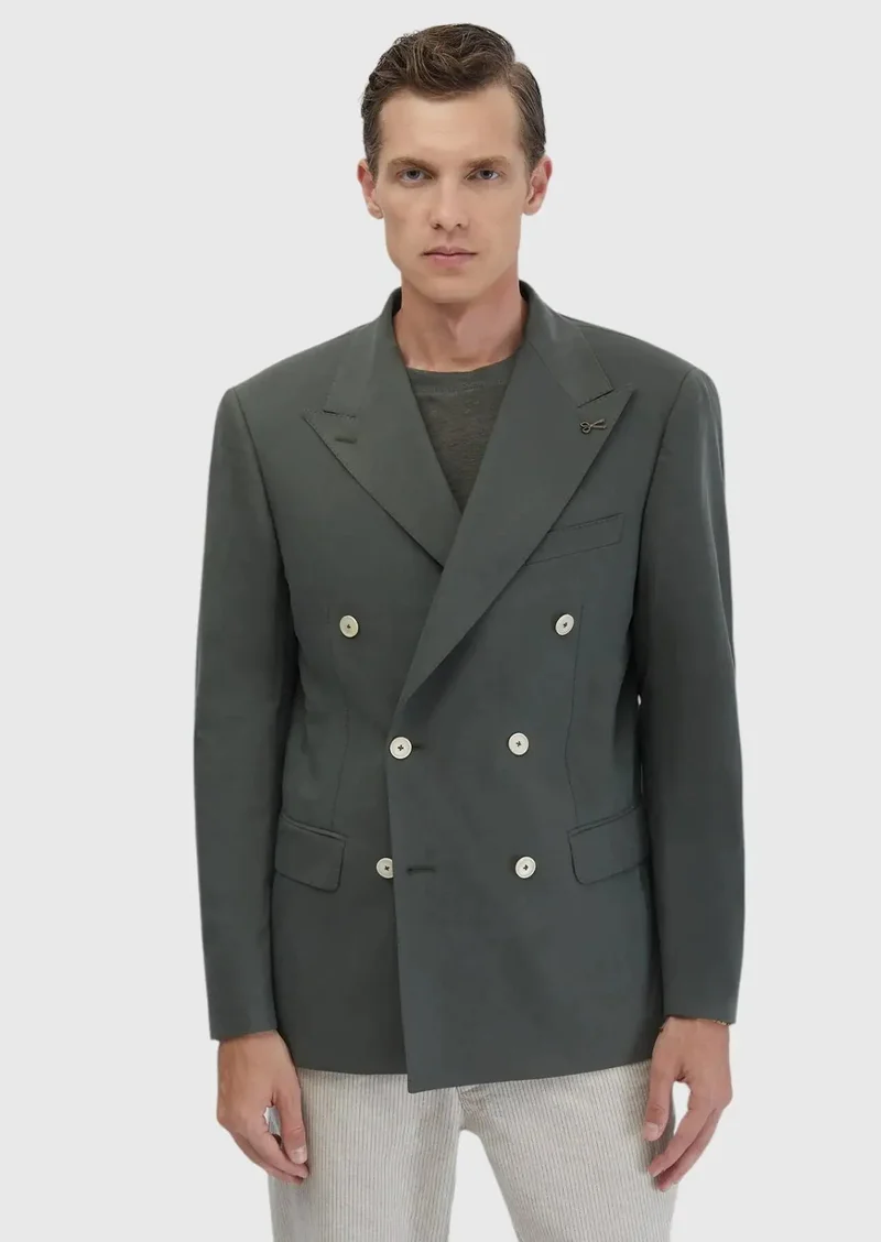 RAMSEY Khaki Plain Slim Fit Jacket